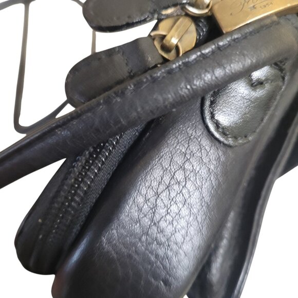 Vintage FOSSIL Black Leather Organizer Crossbody Wallet Multi Pocket Credit Card - Picture 14 of 16